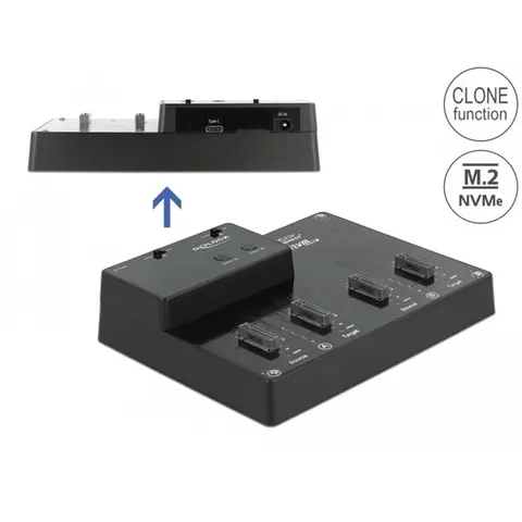 Delock M.2 Docking Station for 4 x M.2 NVMe PCIe SSD with Clone function – afbeelding 2