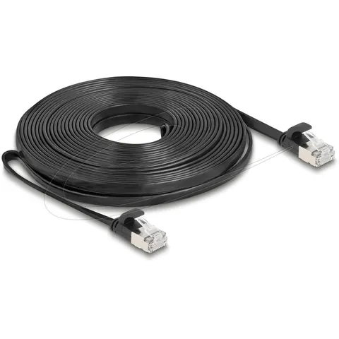 Delock RJ45 Flat Patch Cable plug to plug Cat.6A 10 m black – afbeelding 2