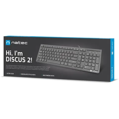 Natec - Discus 2 Slim - Keyboard - US Layout - Black – afbeelding 2