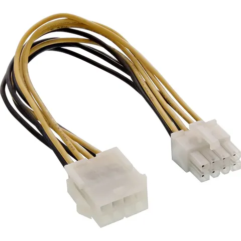 InLine EPS 8-pins verlengkabel - 0,20 meter – afbeelding 2