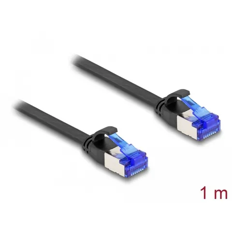 Delock RJ45 Flat Patch Cable plug to plug Cat.6A flexible 1 m black – afbeelding 2