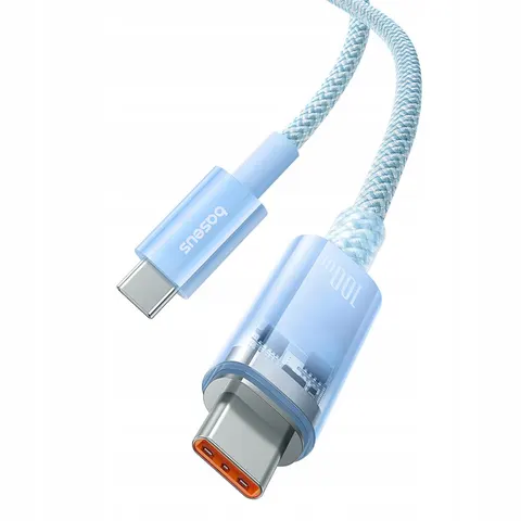 Baseus Explorer USB-C Kabel 100W PD, Temperatuur Sensor, 1m Blauw – afbeelding 2