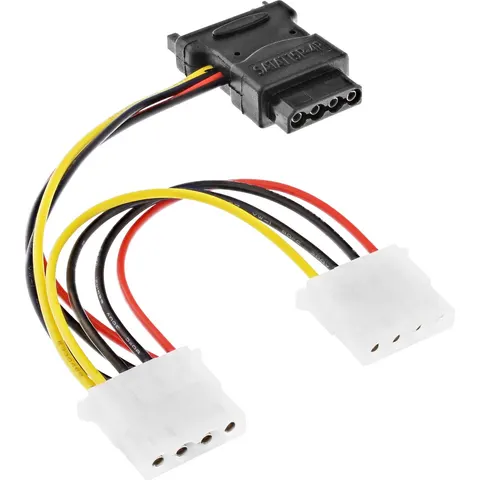 InLine SATA (m) - 3x Molex (v) adapter - 0,15 meter – afbeelding 2