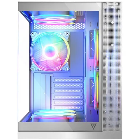 MODECOM Volcano Panorama 3F ARGB – Witte Midi Tower Behuizing – afbeelding 2