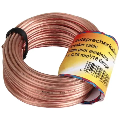 Luidsprekerkabel 2x 0,75mm² 10m transparant – afbeelding 2
