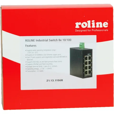 ROLINE Industrie Switch 8x RJ-45, unmanaged – afbeelding 2