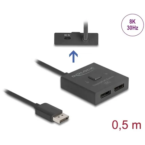 Delock DisplayPort Switch 2 to 1 bidirectional 8K – afbeelding 2