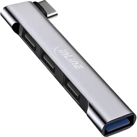 InLine USB hub (USB-C) | 4x USB-A | USB2.0/3.0 | compact – afbeelding 2