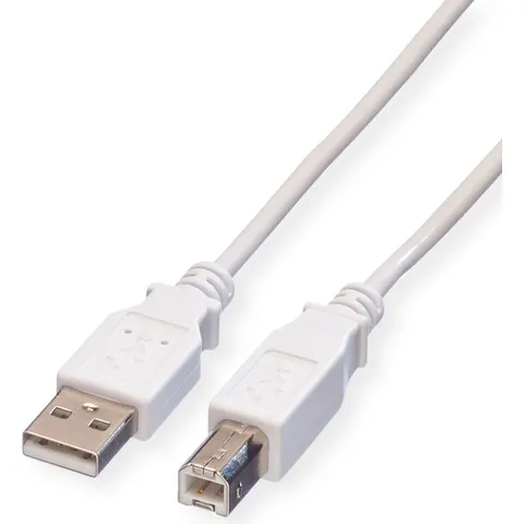VALUE USB 2.0 Kabel, type A-B, wit, 4,5 m – afbeelding 2