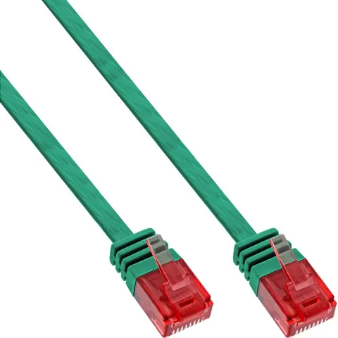 InLine® Patchkabel plat, U/UTP, Cat.6, groen, 3m – afbeelding 2