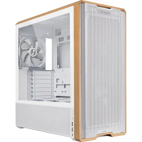 Lian Li Lancool LAN217W computerbehuizing Midi Tower Wit, Hout – afbeelding 2