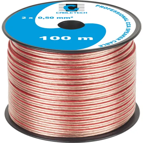 Cabletech Serie - Luidsprekerkabel - 2x0,5 mm² - 100 m - Transparant – afbeelding 2
