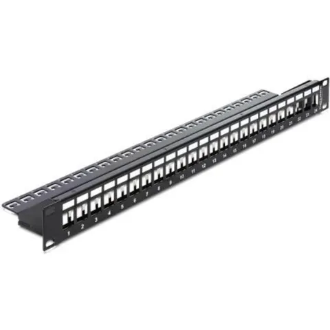 Premium 19'' Patch Panel 1U voor 24 Keystone modules / zwart – afbeelding 2