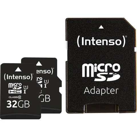 Micro SD Memory Card with Adaptor INTENSO 32 GB x 2 – afbeelding 2