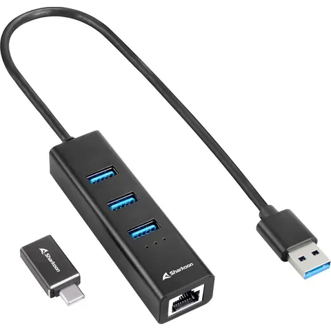 4-Port USB Hub Sharkoon Black – afbeelding 2