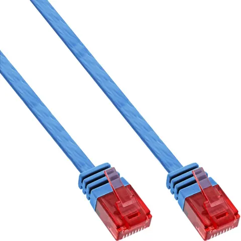 InLine® Patchkabel plat, U/UTP, Cat.6, blauw, 7m – afbeelding 2