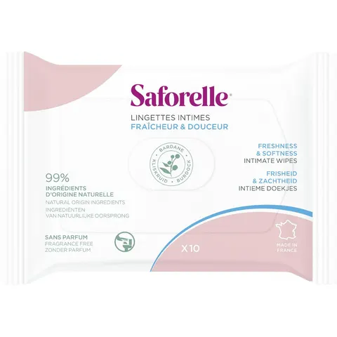 Saforelle Lingettes Flushable Pocket 10 – afbeelding 2
