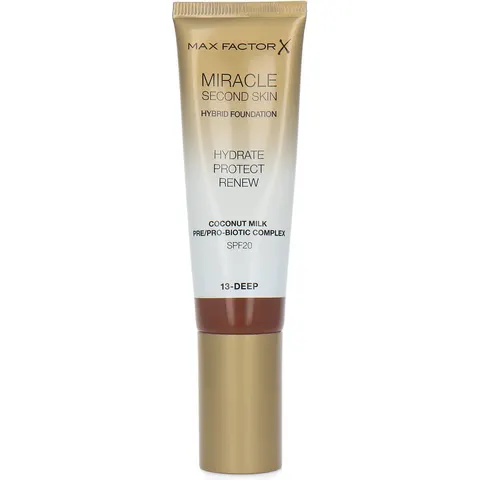 Max Factor Miracle Second Skin Hybrid SPF20 13 Deep Foundation - 30 ml – afbeelding 3