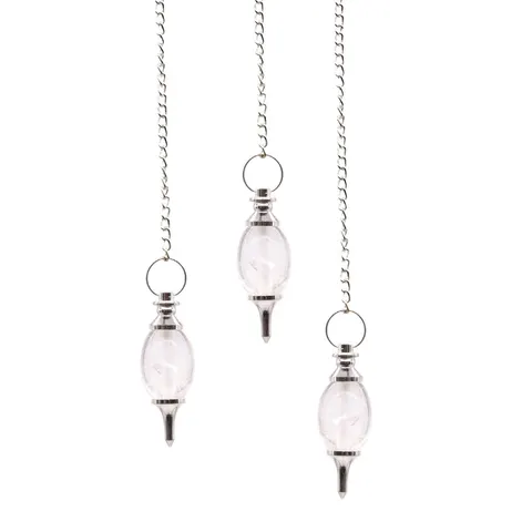 Lingam Shaped Gemstone Pendulum - Rock Quartz – afbeelding 2