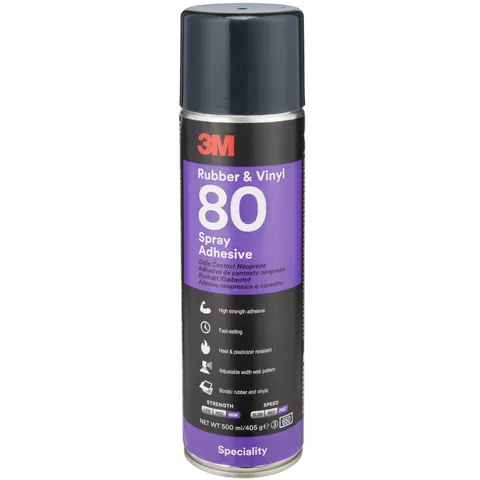 3M 80 Rubber & Vinyl Lijmspray 500ml – afbeelding 2