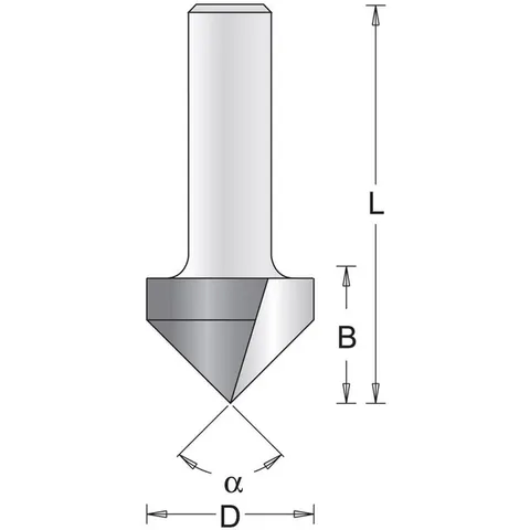6 Mm V-Groeffrees 12.7X45X60 – afbeelding 2