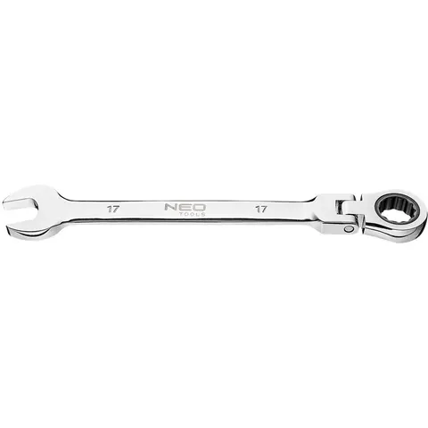 NEO 09-059 - Ringsteeksleutel - 17mm - Grijparm - Ratelsysteem – afbeelding 2