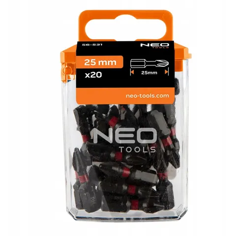 20x PH2 Slagbits 25mm HEX 1/4" S2 Staal – afbeelding 2