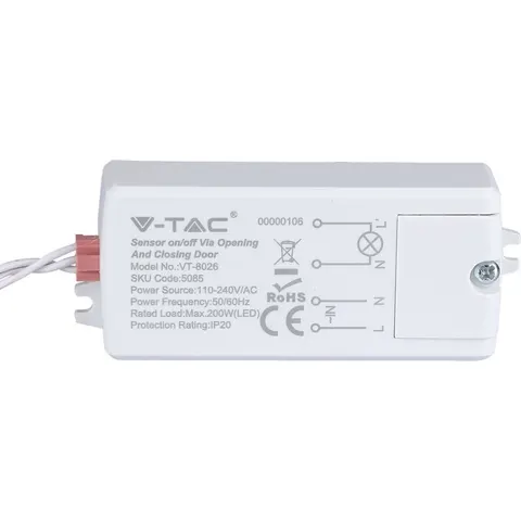 V-TAC VT-8026 deurdetectie bewegingssensor - IP20 - Wit – afbeelding 2