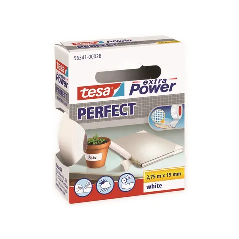 Textieltape tesa® extra Power Perfect 2.75mx19mm wit – afbeelding 2