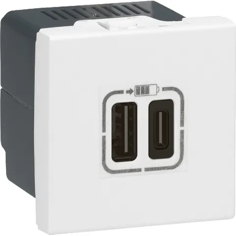 Legrand Mozaïek USB Oplader Type C 2 Module Wit - 077590 - E3J3M – afbeelding 2