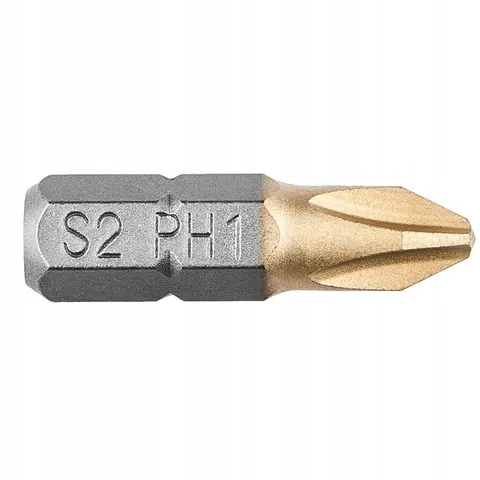 PH1 Schroefbits 25mm 2 Stuks - S2 TiN Staal – afbeelding 2