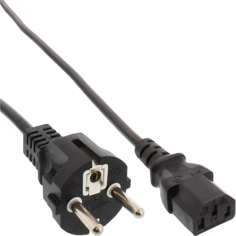 InLine Stroomkabel met C13 plug - zwart - 1 meter – afbeelding 2