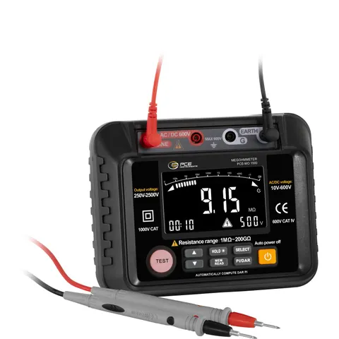 PCE Instruments PCE-MO 1500 Isolatiemeter, Ohmmeter 2500 GΩ – afbeelding 2