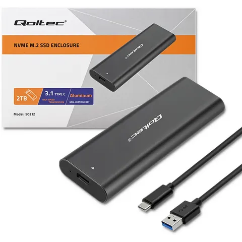 Qoltec Serie - M.2 SSD Behuzing - NVME - PCI-E - USB Type-C – afbeelding 2