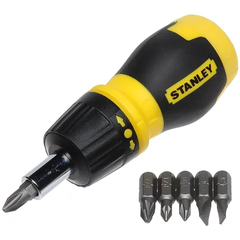 Stanley Multibit Stubby Schroevendraaier met ratel – afbeelding 2