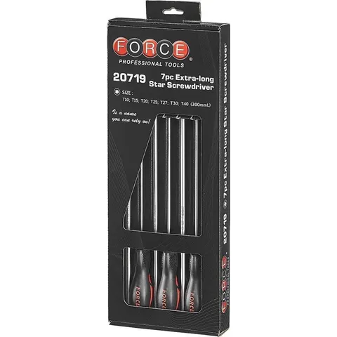 FORCE Professionele Schroevendraaier set Torx extra lang 7-delig – afbeelding 2