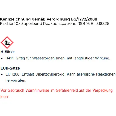 Fischer 10x Superbond Reactiepatroon RSB 16 E - 518826 – afbeelding 2