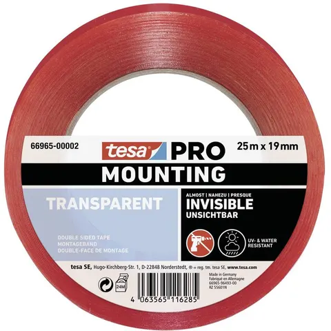 Tesa PRO dubbelzijdig polyester tape 19mmx25m – afbeelding 2
