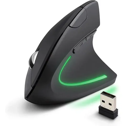 Verticale computermuis - optische sensor - draadloos – afbeelding 2