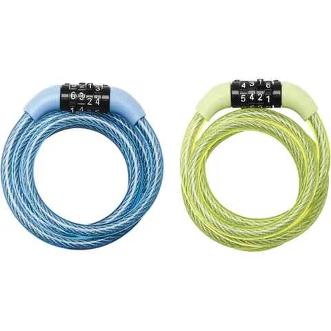 Self coiling cable 1.20m x Ø 8mm with fixed combination 3 digitsvinyl – afbeelding 2