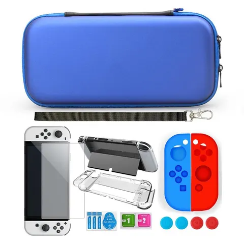 INF Boîtier Switch OLED avec accessoires 9 pièces Bleu – image 2