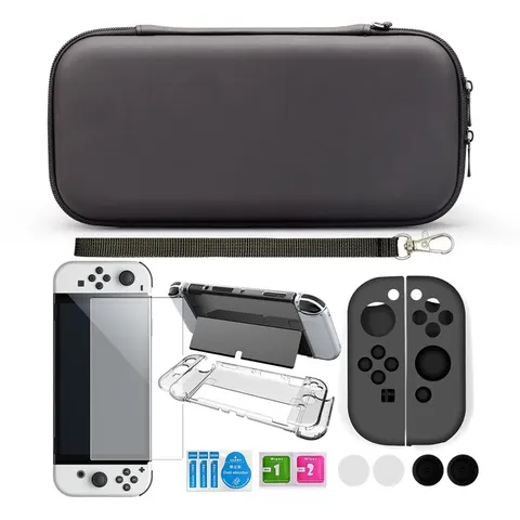 INF Boîtier Switch OLED avec accessoires 9 pièces Le noir – image 2