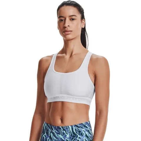 UA Crossback Mid Bra-Wit - Dames sportbh – afbeelding 2
