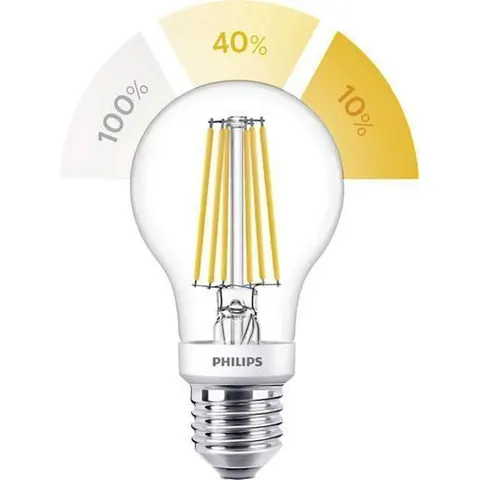 Philips LED Lamp SceneSwitch Transparant 60W E27 Warm Wit Licht – afbeelding 2