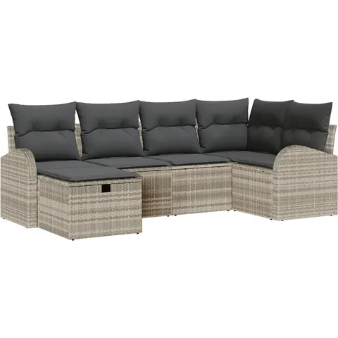 Ensemble de Canapés 6 pc Gris clair polyrotin vidaXL – 392848 – image 3