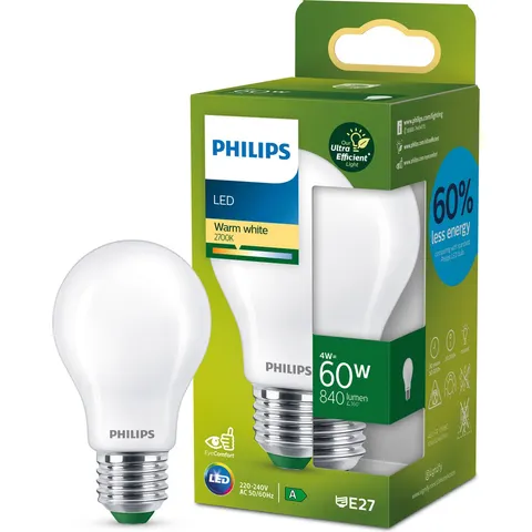 Philips Ultra Efficient LED lamp Mat - 60 W - E27 - Warmwit licht – afbeelding 2