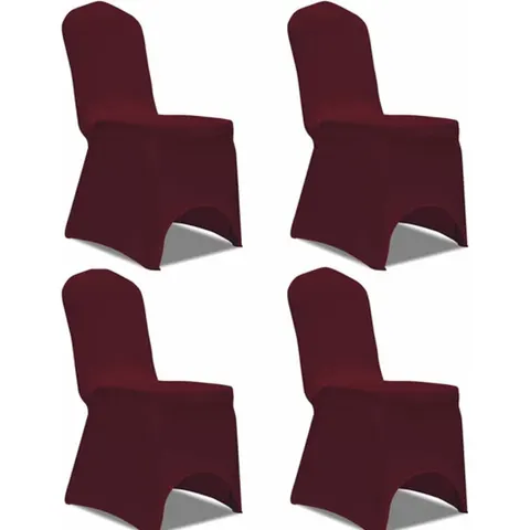 vidaXL Housse de chaise extensible 4 pcs Bordeaux – image 2