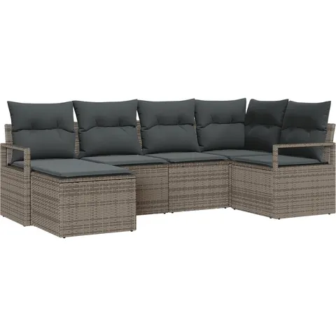 vidaXL Ensemble de Canapés 6 pc Gris polyrotin – 353894 – image 3