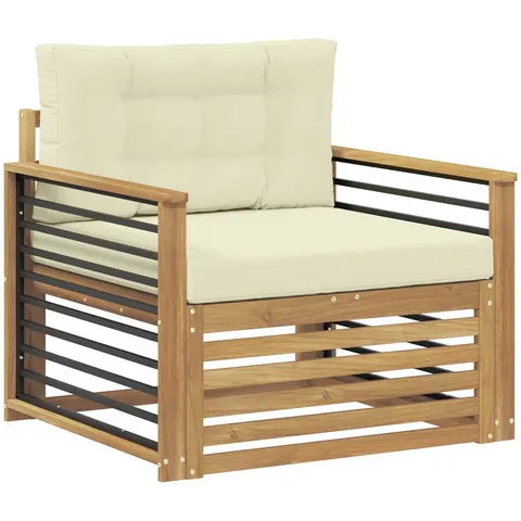 vidaXL Canapé d’extérieur Polyester Blanc – 651758 – image 2