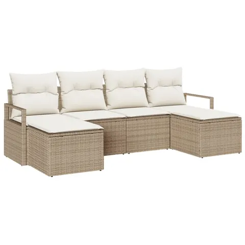 vidaXL Ensemble de Canapés 6 pc Beige polyrotin – 960771 – image 2